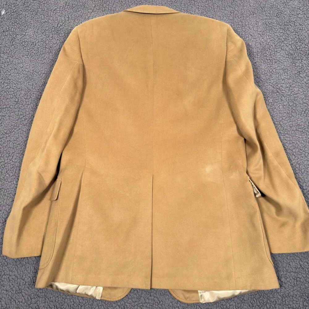 Vintage Chaps Ralph Lauren FeatherSuede Blazer Tan Two Button Sport Coat Mens 44